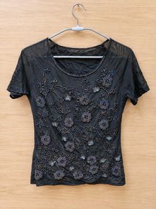 beaded y2k mesh top ✨️
