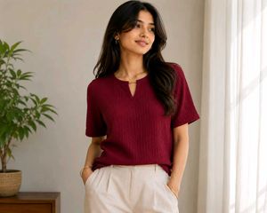 Burgundy top