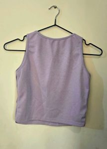 💜 Lavender Side Cut-Out Crop Top 💜