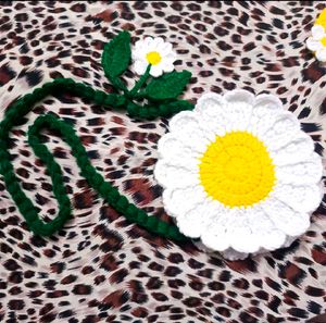 Handmade Crochet Daisy Sling Bag
