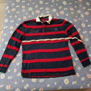 Men's Striped Long Sleeve Rugby Shirt