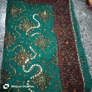 Embellished Teal Saree