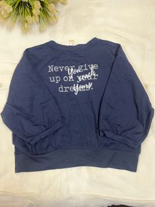 Navy Blue "Hockey Mode On" Crop Top