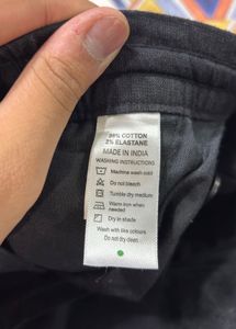 Classic Black Cotton Blend Pants