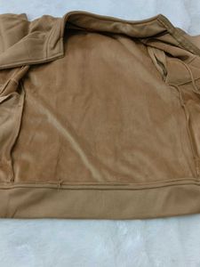 Quilted Suede-Like Zip-Up Jacket