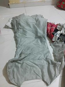 Elegant Grey Kurta with Mirror Work