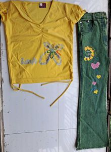 Flower Power Denim &amp; Tee Set (9-10years)