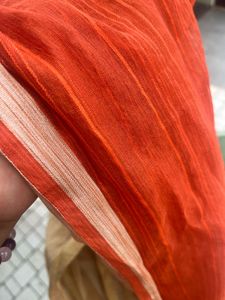 Orange and light golden long Dupattas