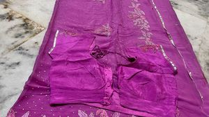Embroidered Purple Saree