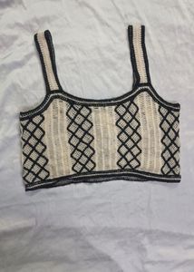 Crocheted Floral Crop Top