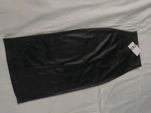 ZARA Black  Leather Pencil Skirt