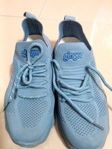 Light Blue Knit Sneakers