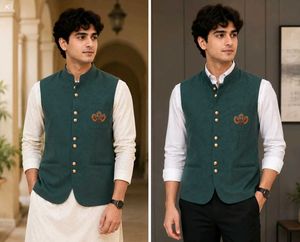 Green Embroidered Ethnic Jacket