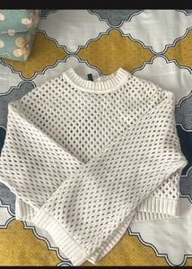 H&M Cream Knit Cropped Sweater
