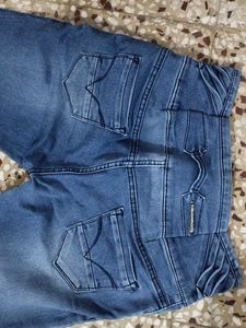 Blue Denim High-Waisted Jeans