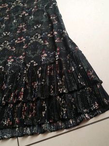 Black Floral Midi Dress
