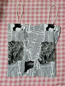 Unique Newspaper Print Crop Top