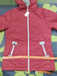 Maroon Padded Jacket with Hood