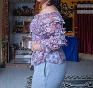 Bohemian Off-Shoulder Ruffle Top