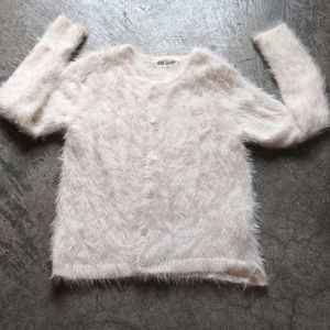 Fluffy White H&M Cardigan