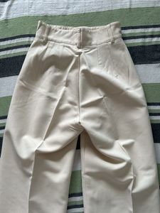 Cream Wide Leg Trousers