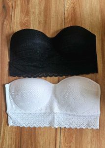 Strapless Bandeau Bras - Black & White