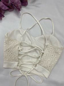 Off White  Crop Top back crisscross