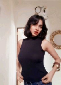 Sleeveless Black Mock Neck Top