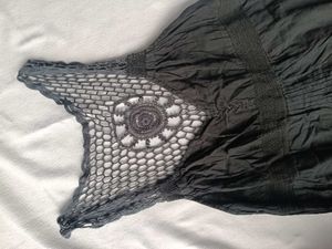 Black Crochet Detail Kurta