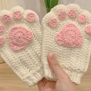 Cute Crochet Cat Paw Gloves