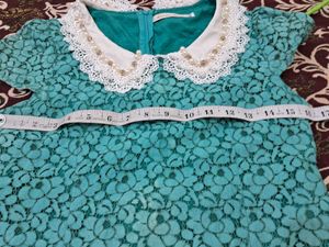 Elegant Lace Dress with Pearl Collar