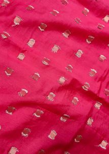 Pink Zari Embroidery Silk Blend Suit Fabric