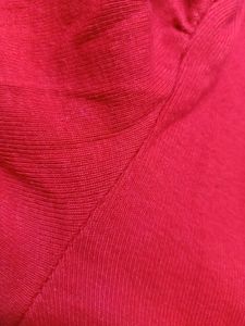 Red Top With Animal Print Collar