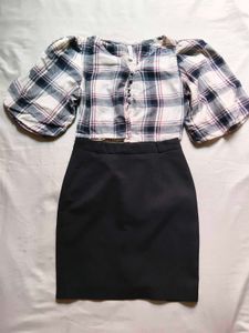 Top & Black Skirt Set