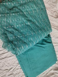 Sea Green Embroidered Suit Material