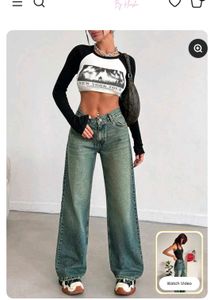 Stylish Wide Leg Blue Jeans for Women