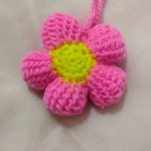 Stuffed Crochet Flower Keychain🌼🏹