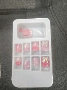Press-On Nails with Bow