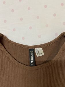 H&amp;M Brown Ribbed Tank Top