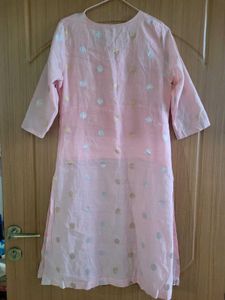 Pink Kurta Set with Polka Dots