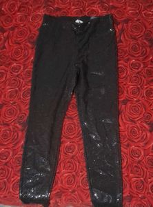 Sparkling Black Skinny Pants