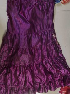 Vibrant Purple Embroidered Ethnic Skirt
