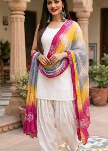 Free Vibrant Tie-Dye Dupatta🌷