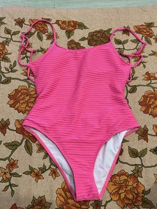 Vibrant Pink Textured One-Piece Swimsuit