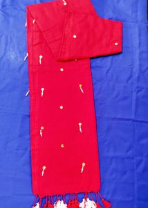 Red Blouse with Embellishments
