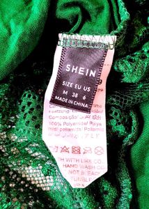 Shein Franchy Tie Backv Neck Contst Lace Top