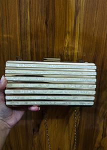 Elegant Striped Clutch Bag