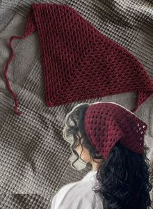 Handmade Maroon Crochet Scarf | Bandana