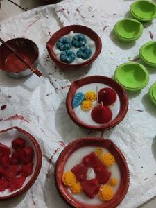 Decorative Diya scented Candle Set pic any 1