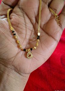 Gold Mangalsutra with Black Beads